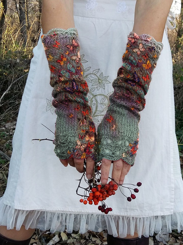 Casual Butterfly Printed Warm Gloves