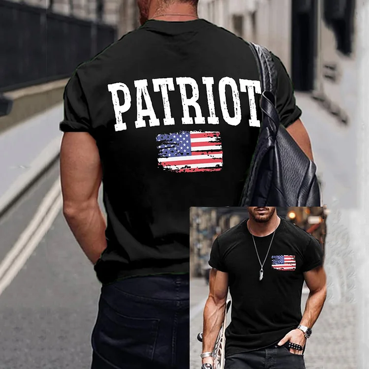 Men's Patriot American Printed Round Neck T-Shirt