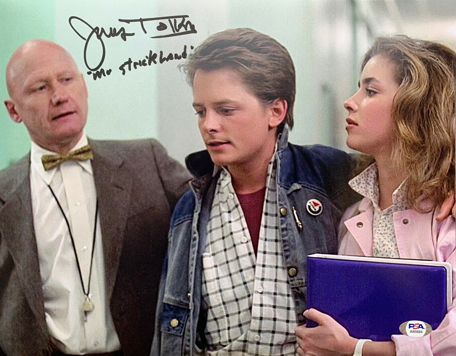 James Tolkan autographed signed 11x14 Back To The Future PSA COA Mr Strickland