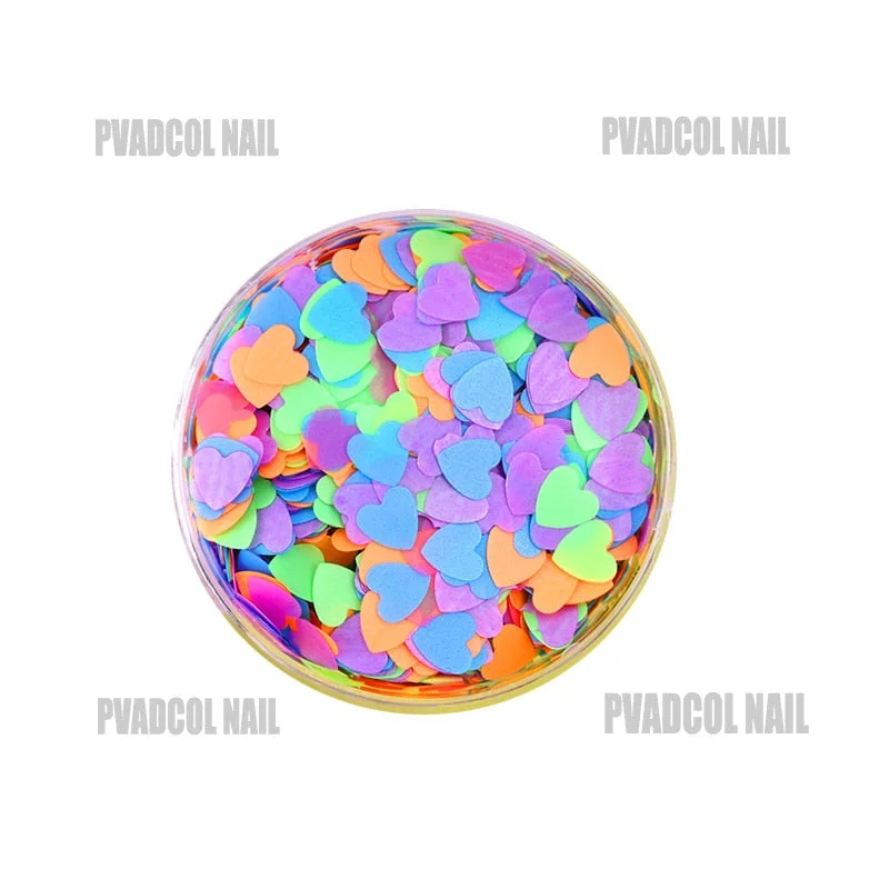 Nail Art Glitter Heart 3D Shape Nail Sequins Flakes Mix Shining Glitters Decoration 3mm-Nail Inspo