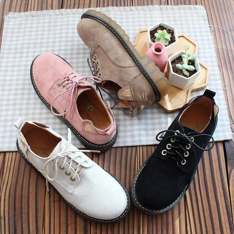 Khaki/Pink/Beige/Black Pastel Kitty Platform Shoes SP1812149