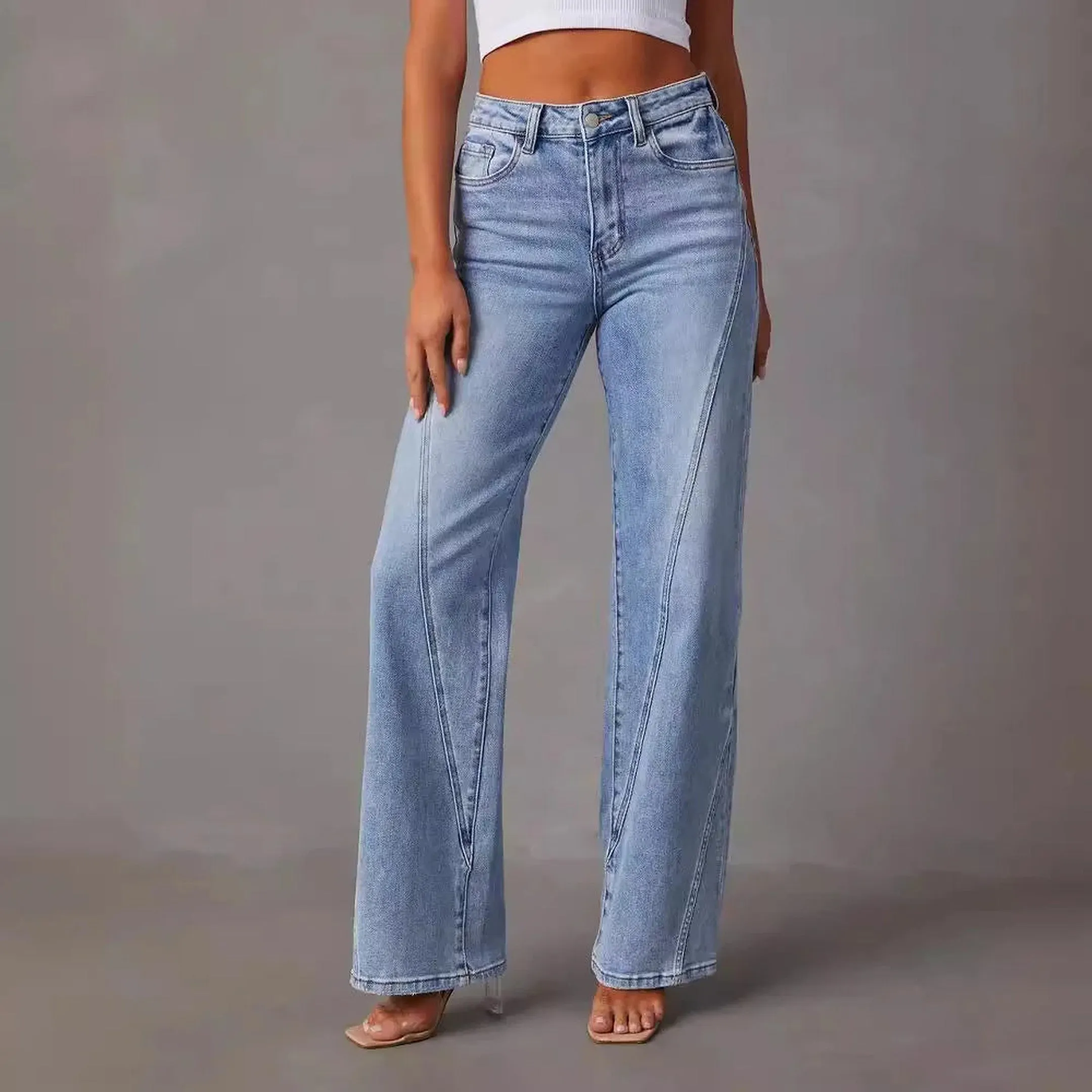Women's Wide Leg Denim Jeans &ndash; Relaxed Everyday Comfort