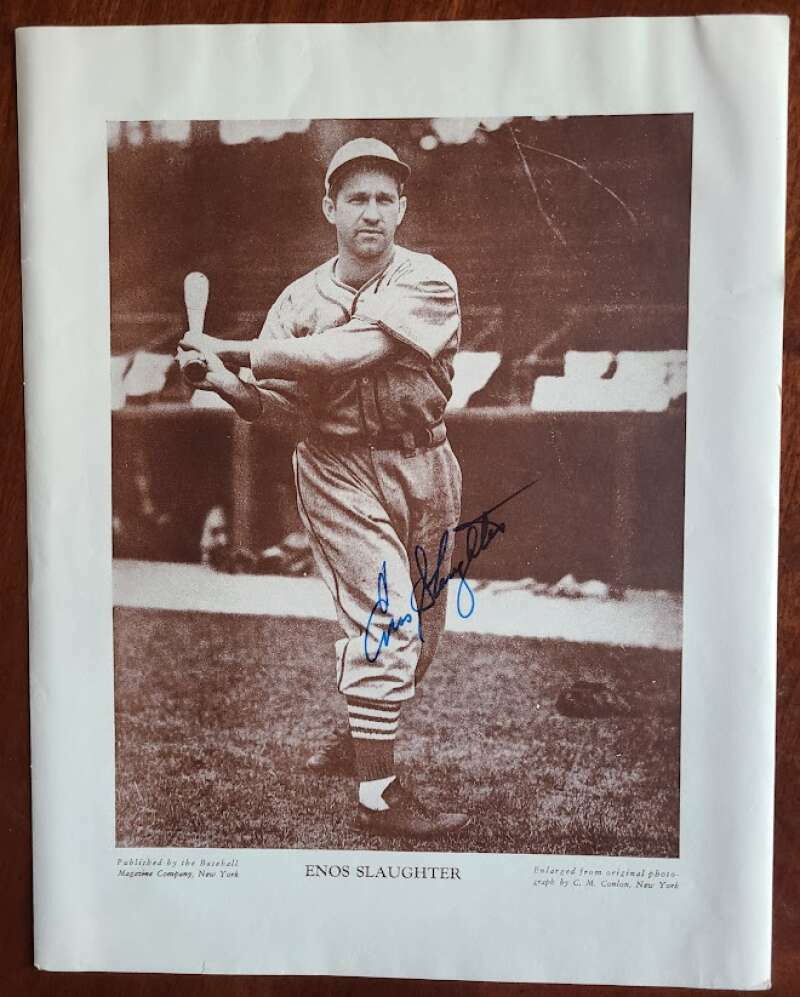 Enos Slaughter JSA Signed 9x12 Photo Poster painting M114 Baseball Magazine Premium Autograph