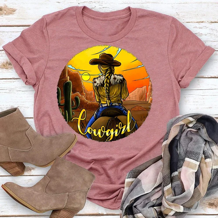 Cowgirl western style T-Shirt Tee -06254-Annaletters