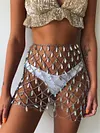 Shining Crochetgo Bandage Crystal Mini Skirt 