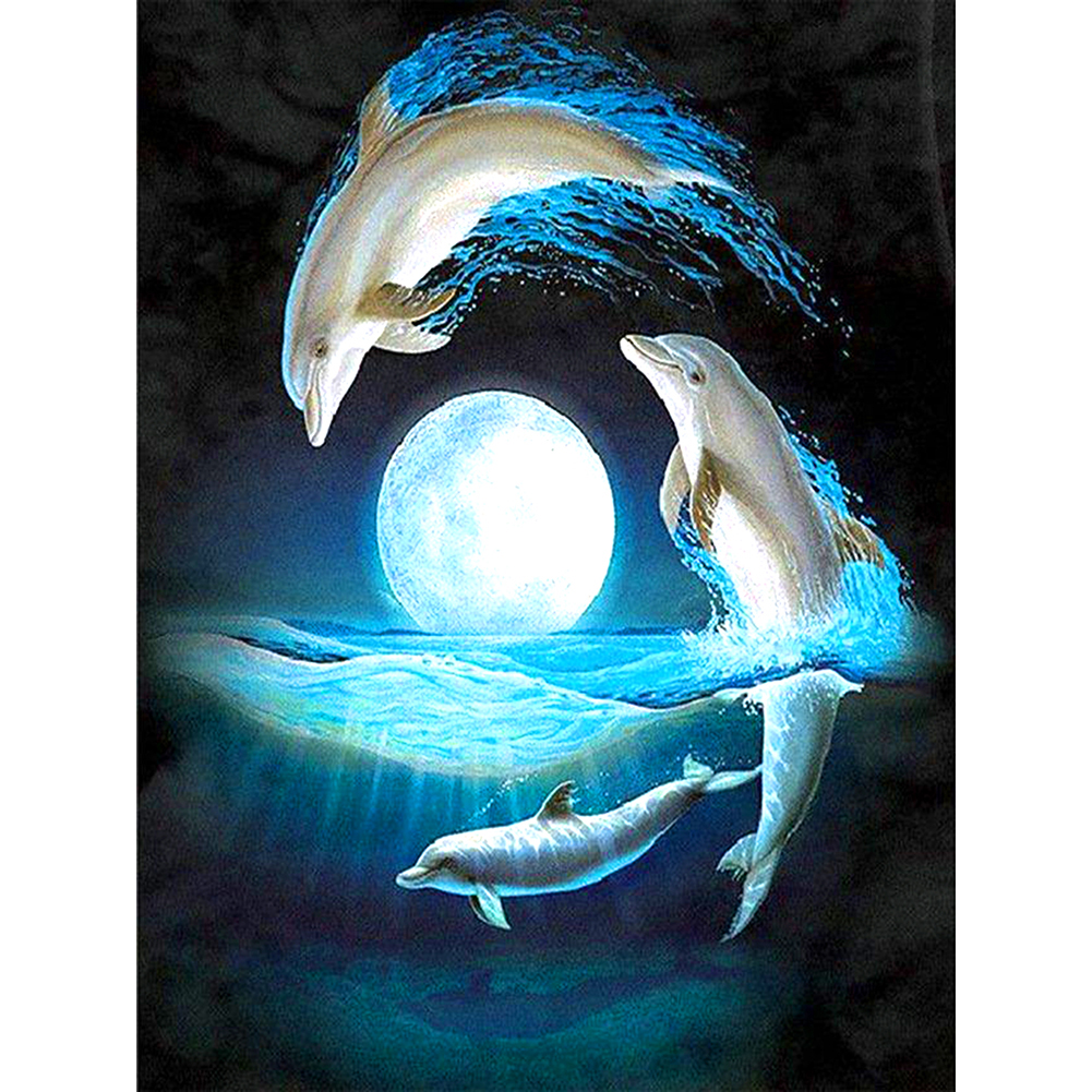 

Dolphin - Round Drill Diamond Painting - 40*30CM, 501 Original