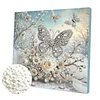 DIY Pearl Painting Butterfly Garden for Home Wall Decor with Frame(30*30cm)