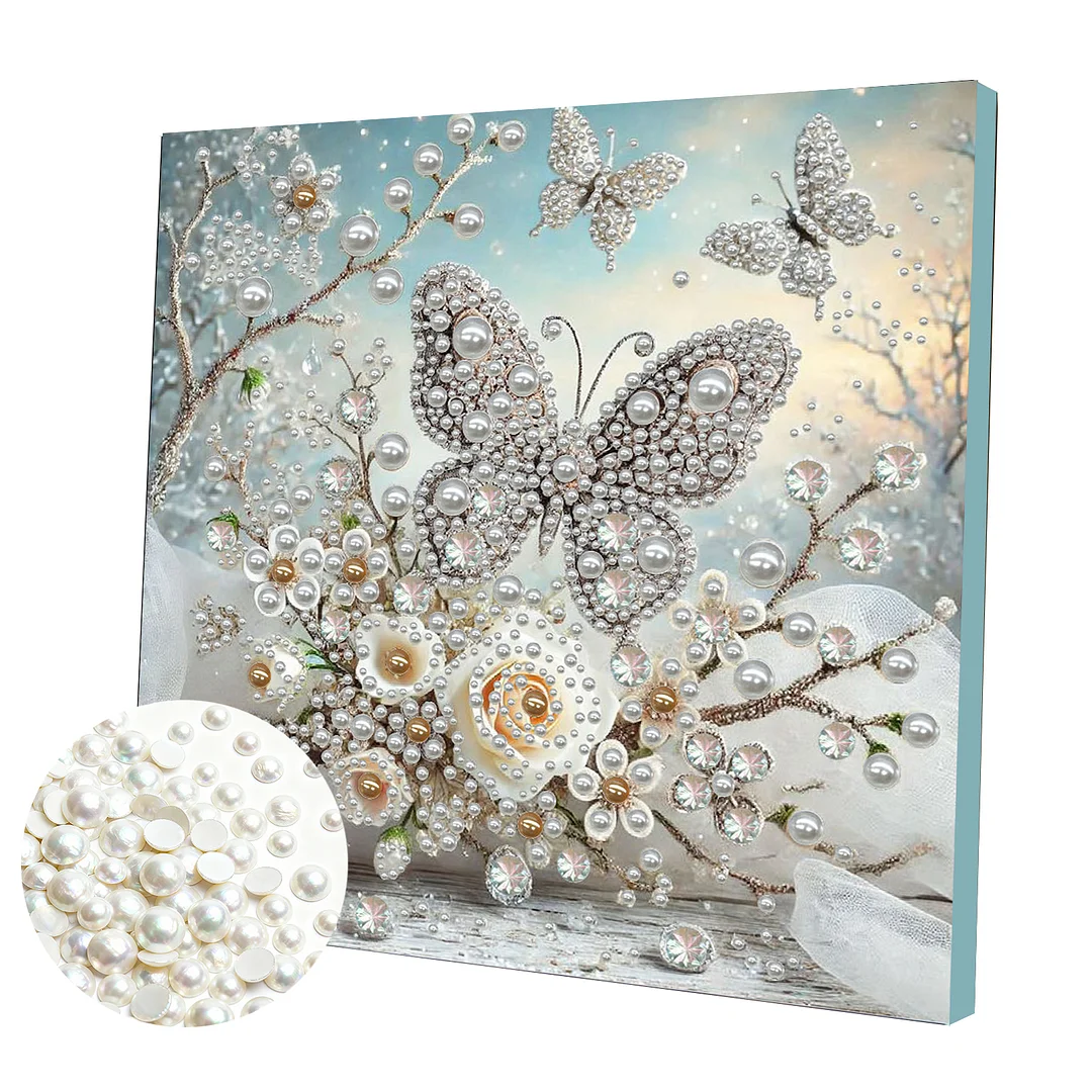 Pearl Butterfly Garden DIY Pearl Art Diamond Painting 30x30cm for Home Decor