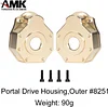 AMK TRX4 TRX6 Brass Rear Portal Axle Housing Heavy Weight Coating Set for 1/10 RC Crawler Car Bronco Defender Upgrade (4 in 1 Set for TRX4 TRX6,528g)