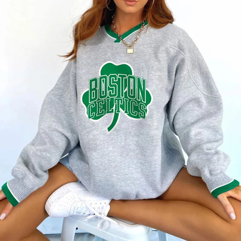 Women's Support Boston Celtics Basketball Print Sweatshirt
