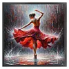 Red Dress Girl-11CT Stamped Cross Stitch 45*45cm/17.72*17.72in tapestrymarket