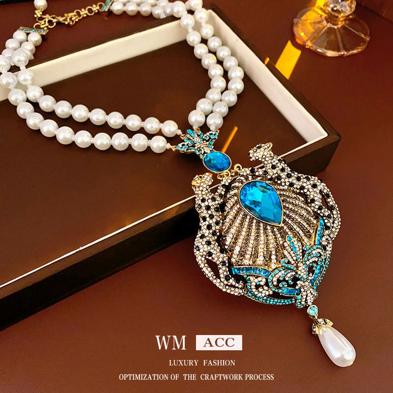 Baroque Droplet Droplet Artificial Pearl Diamond Inlay Necklaces