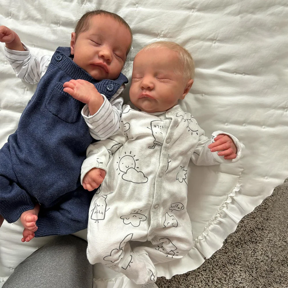 [Heartbeat💖 & Sound🔊] 20'' Real Lifelike Twins Boy Brothers Sleeping Reborn Soft Baby Doll Kenlia and Chridy -Creativegiftss® - [product_tag] RSAJ-Creativegiftss®