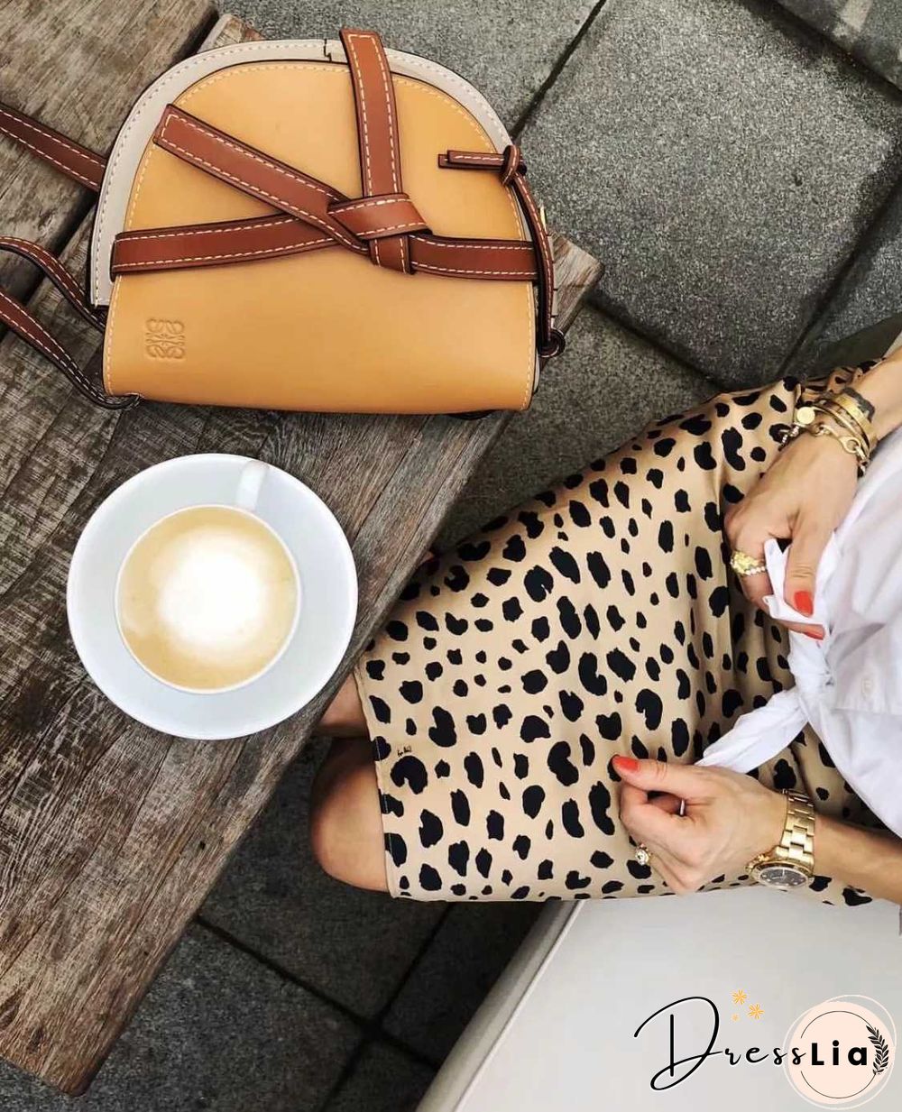 Retro Elastic Band High Waisted Leopard Print Satin Midi Skirt