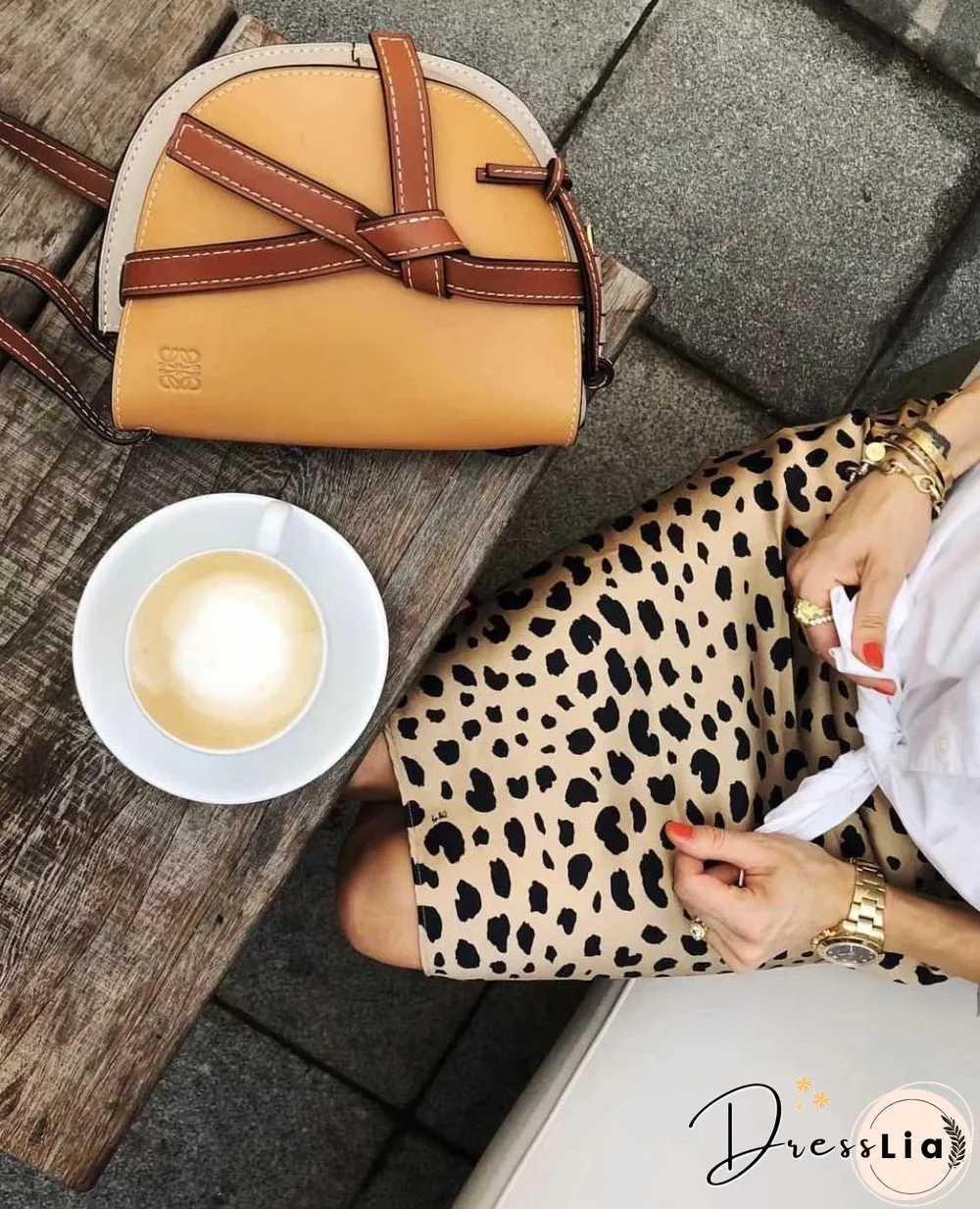 Retro Elastic Band High Waisted Leopard Print Satin Midi Skirt