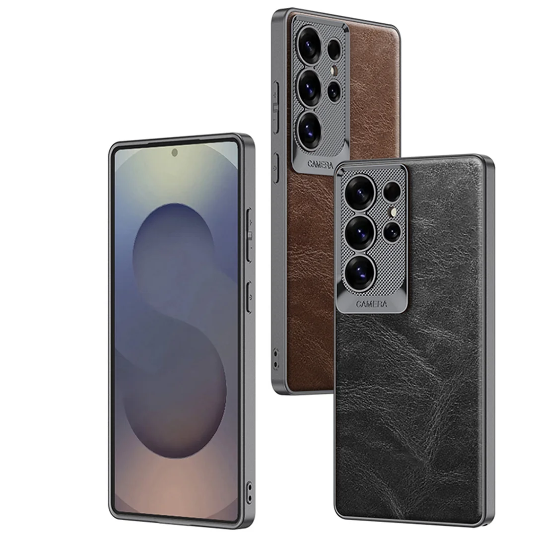 Hot Sale Shockproof Electroplated Soft TPU PU Leather Phone Case for Samsung Galaxy S23 Ultra S24 S24Ultra S25 Ultra