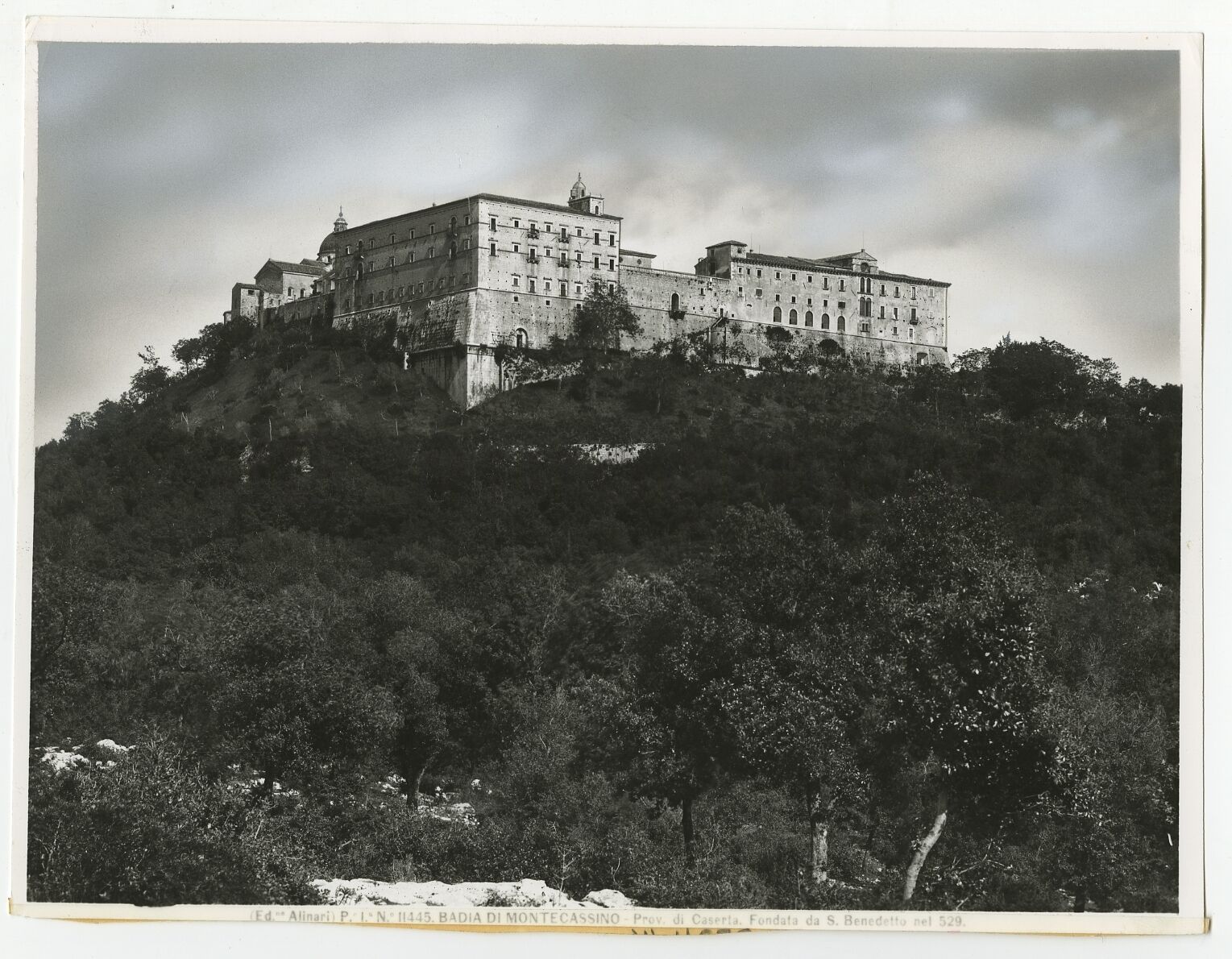 Italian Architecture - Vintage Publication Photo Poster paintinggraph - Abbey of Monte Cassino