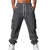 Men's Cargo Jogger Pants With Side Stripes by Inlyline