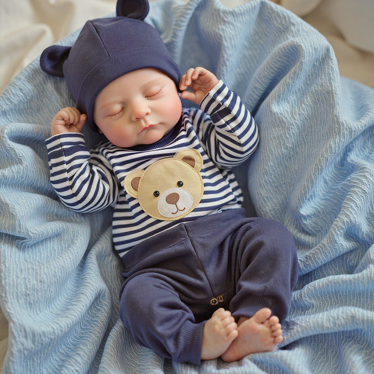 20" Reborn Newborn Sleeping Baby Doll Boy Jerly with Painted Hair Rebornartdoll® RSAW-Rebornartdoll®