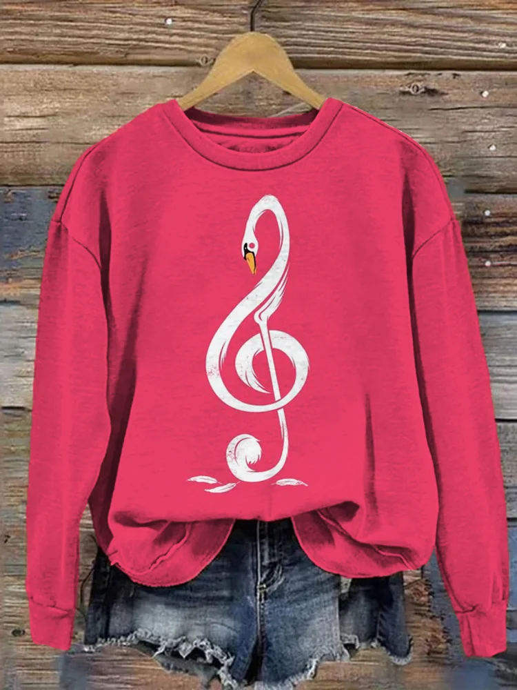 Abstract Swan Musical Note Art Sweatshirt