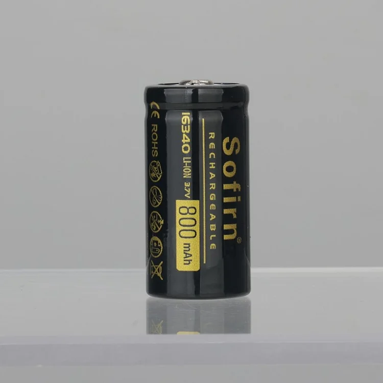 4 Pcs 16340 Battery with Button-Top 