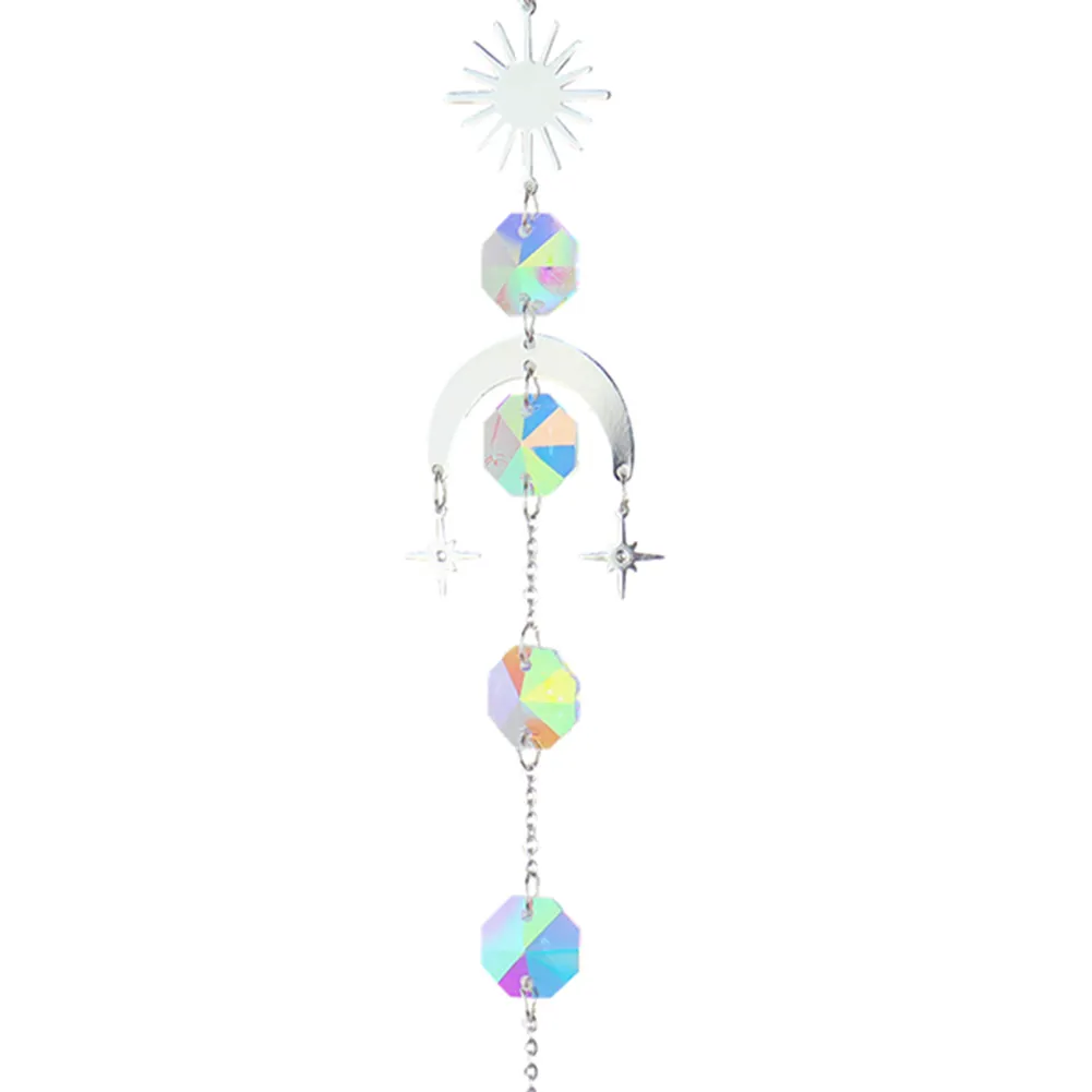 Wind Chime Crystal Catcher Hanging Ornaments Prisms Home Pendant (Moon 3)