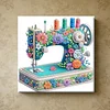 Framed Diamond Painting - Special Shaped - Sewing Machine (25x25cm)