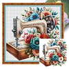 (Multi-Style) Flower Sewing Machine-14CT Stamped Cross Stitch 40*40cm/15.75*15.75in