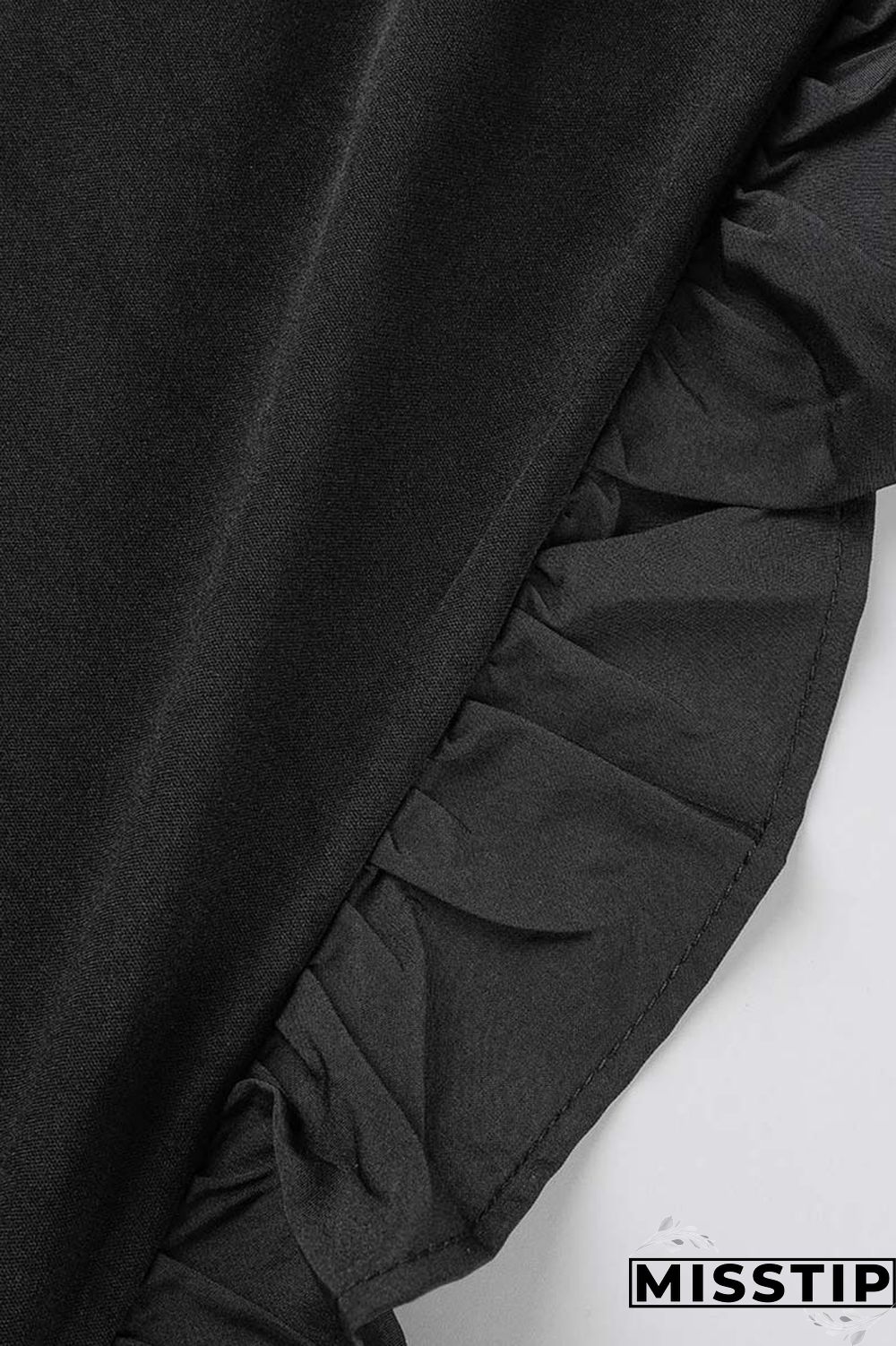 Black Casual Solid Patchwork Zipper Collar Plus Size Two Pieces