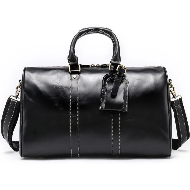 Genuine Leather Comfortable Grab Clean Silhouette Spacious Interior Carryall Bag for Traveling