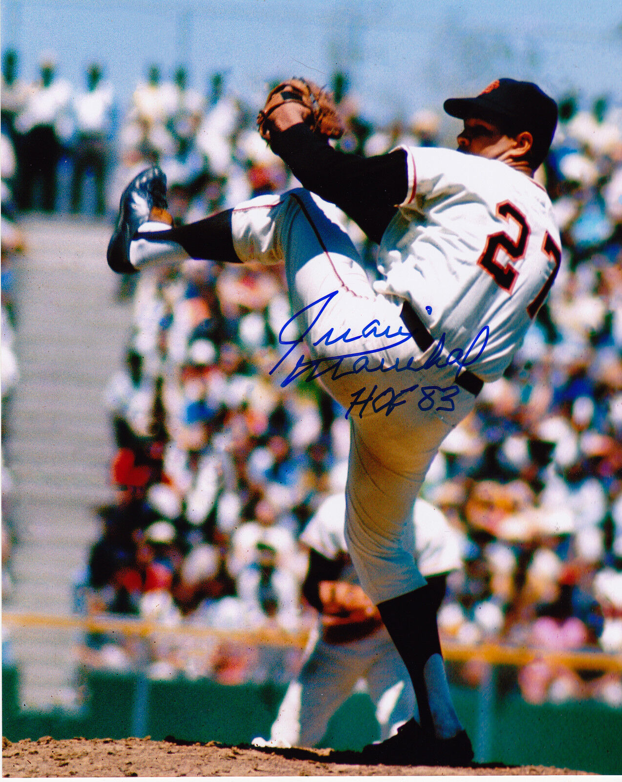 JUAN MARICHAL SAN FRANCISCO GIANTS HOF 83 ACTION SIGNED 8x10