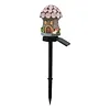 LED Solar Fairy-Tale Mushroom Cottage Garden Light Auto On/Off Resin Mushrooms Ground Decor Lights Weather-Proof Solar-Powered Resin Mushrooms Statue Lamp for Yard Patio Pathway Lawn Flower Bed