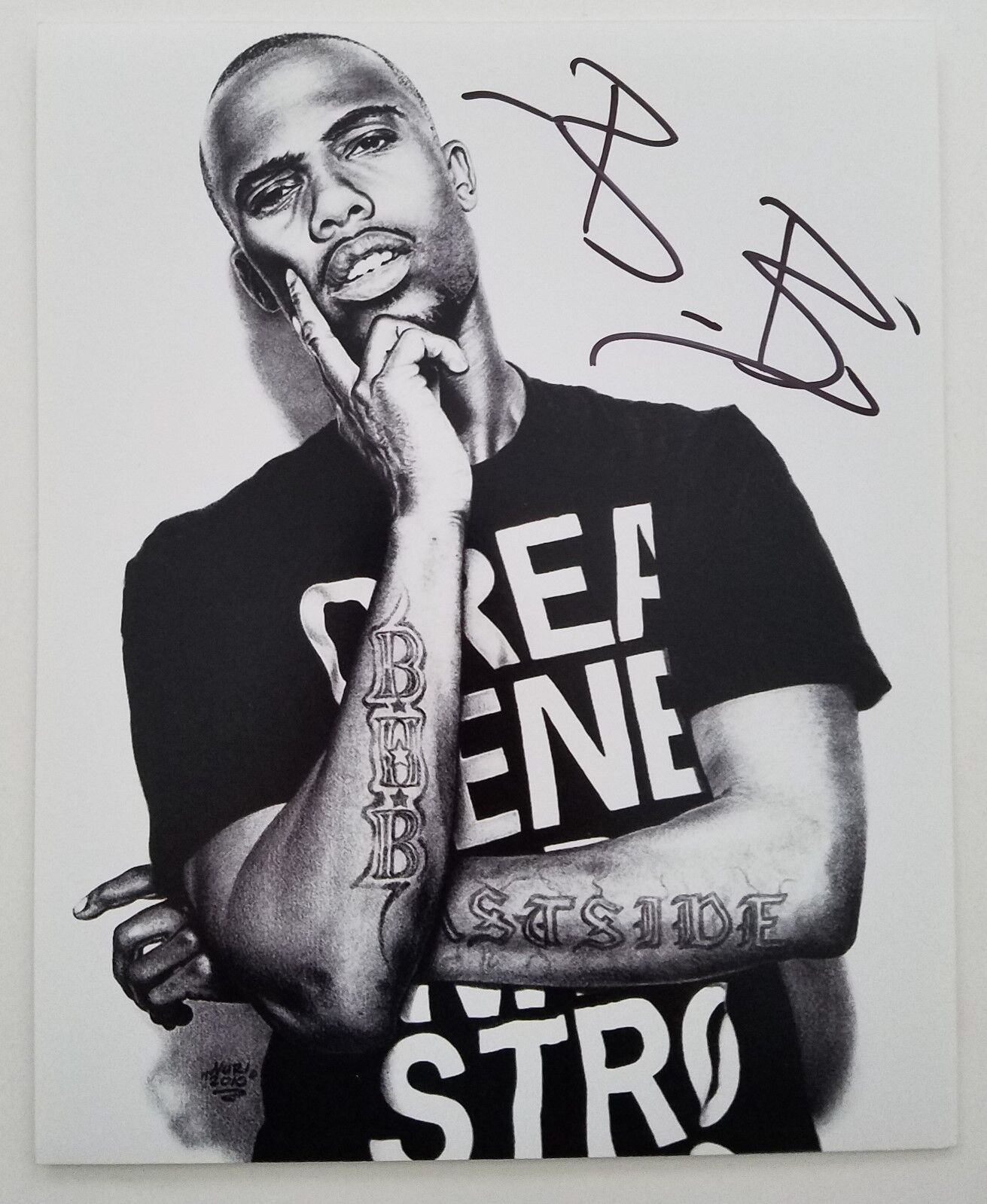 B.O.B. Signed 8x10 Photo Poster painting Rapper Bobby Ray Simmons Strange Clouds Hip Hop Rap RAD