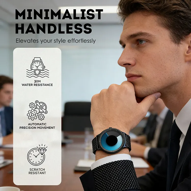 Men's Minimalist Handless Waterproof Quartz Watch