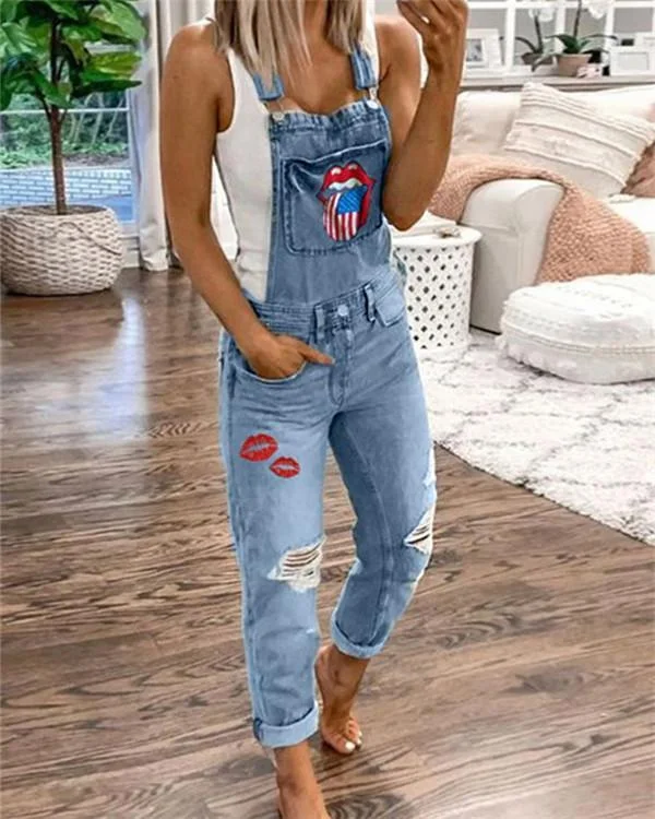 women s casual holiday ripped denim jumpsuit p101940