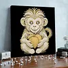 DIY Pearl Painting Monkey for Home Wall Decor with Frame(30x30cm)