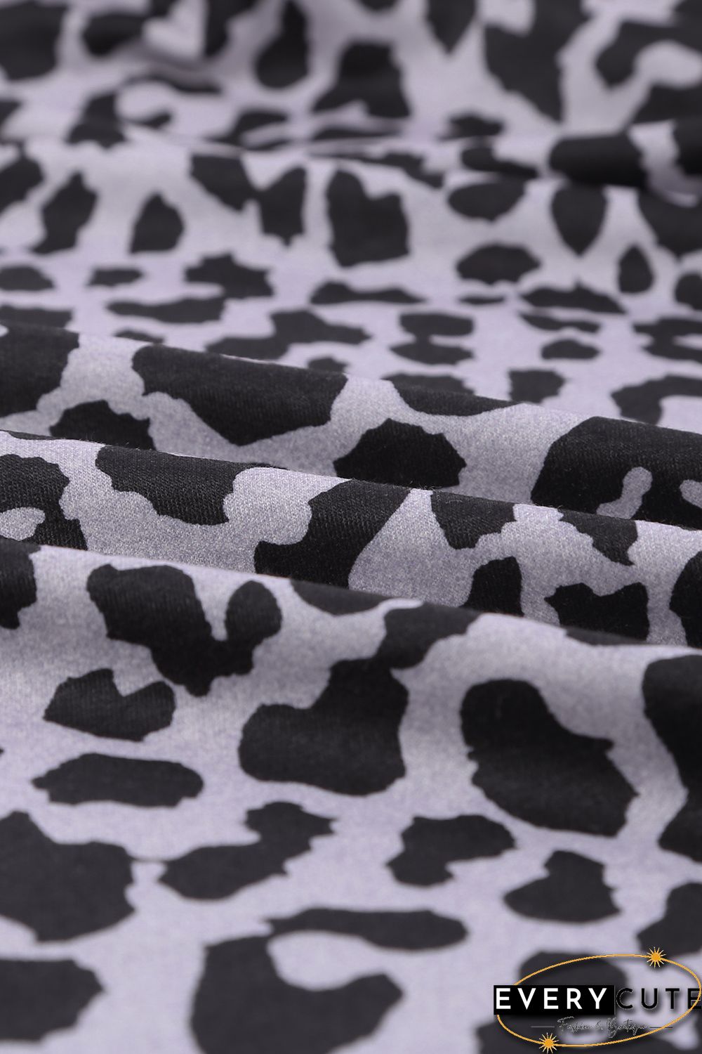 Sequin Shoulder Splicing Leopard Long Sleeve Top