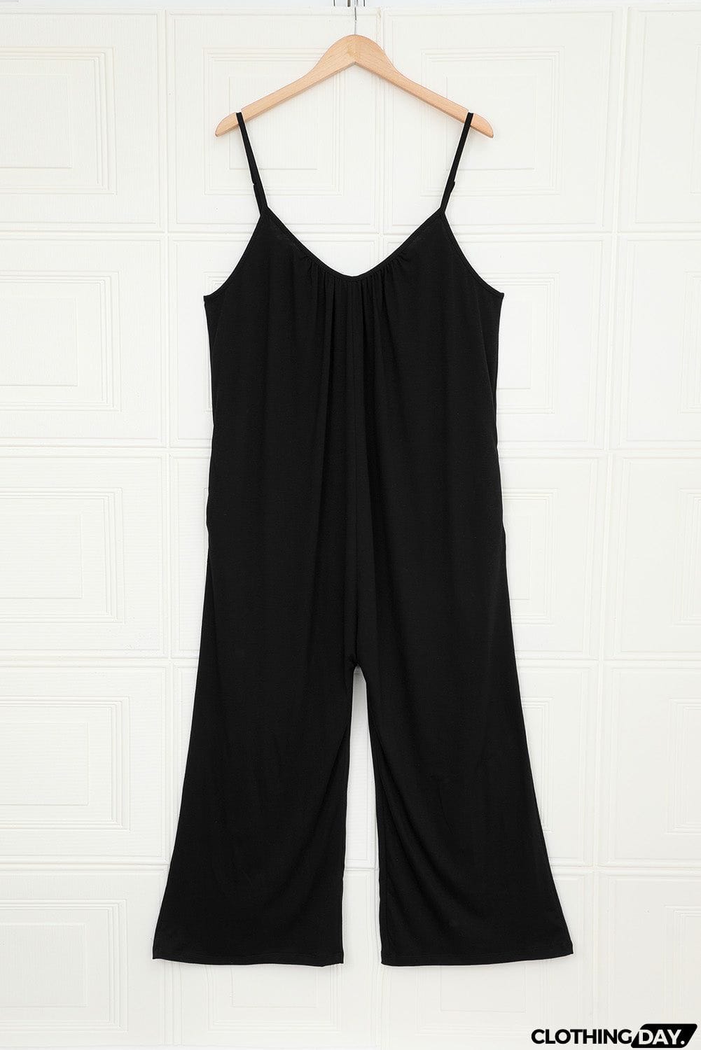 Spaghetti Straps Wide Leg Pocketed Jumpsuits