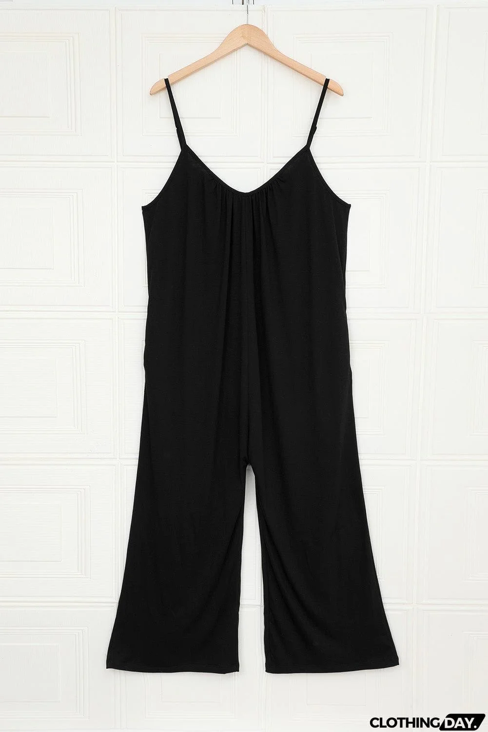 Spaghetti Straps Wide Leg Pocketed Jumpsuits
