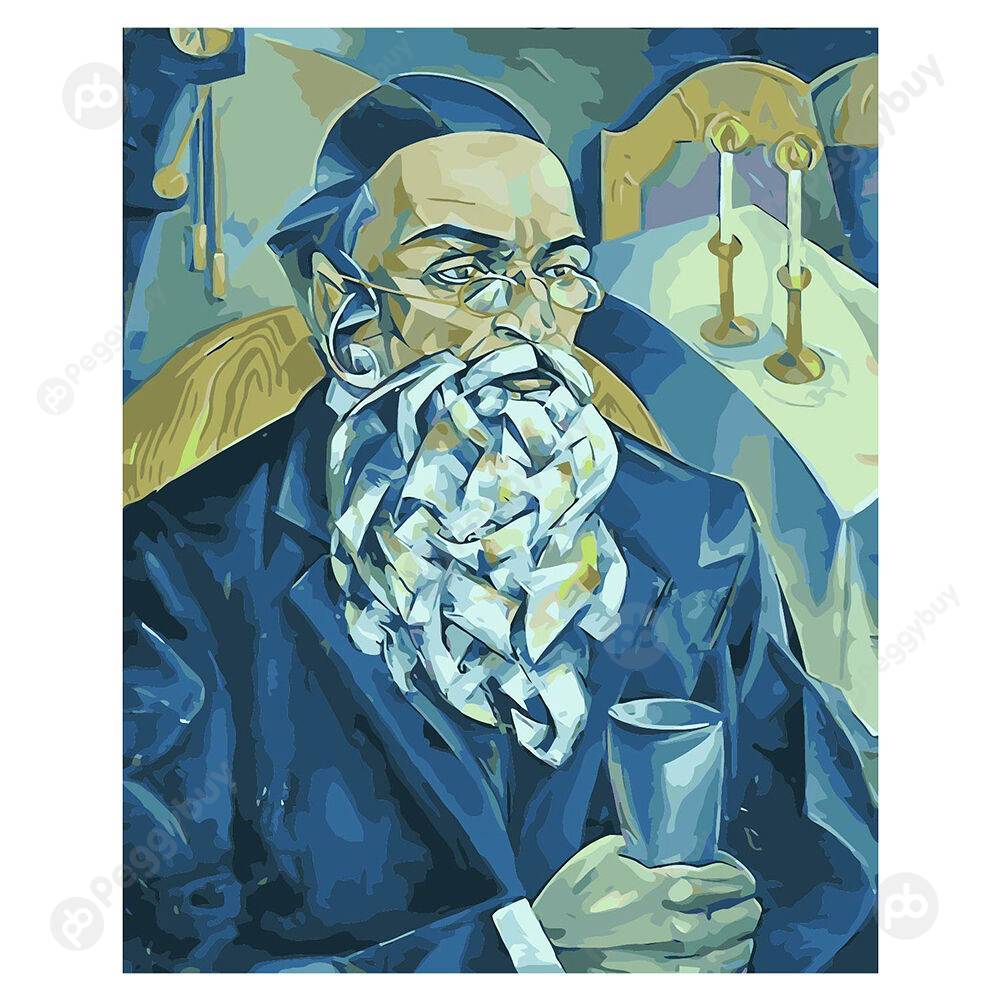 

40*50CM Paint By Numbers-Long Beard Old Man, 501 Original
