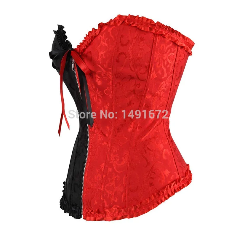 Billionm women corset lingerie sexy gothic zipper front corsets and bustiers top bridal wedding plus size black red white korsett vintage