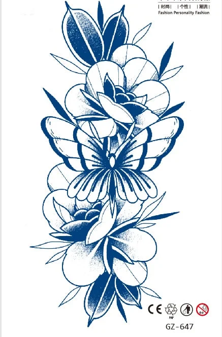 Temporary Waterproof Tattoos Stickers Creative Necklace Flower Juice Ink Lasting Girls Arm Neck Back Waist Buttocks Fake Tatoo