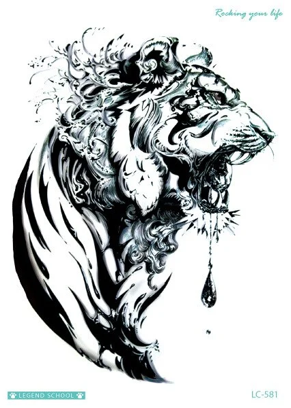 Sdrawing Transfer fake tattoo Waterproof Temporary Tattoo sticker men women Tiger wolf tattoo flash tatto arm tatoo makeup sticker