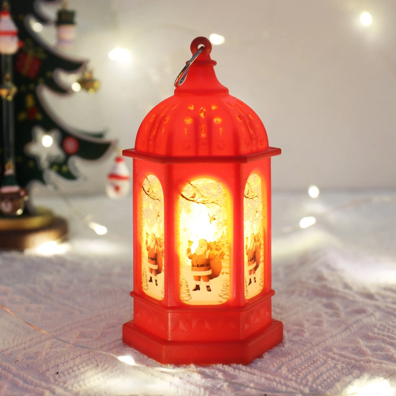 Christmas Decorative Wind Lamp Portable Electronic Night Light For The Elderly Snowman Luminous Small Oil Lamp Christmas Gift Ornaments
