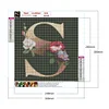 Diamond Painting -DIY Full Square Drill Flower Alphabet