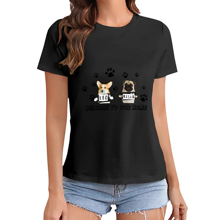 Custom dogs name T-shirt Women