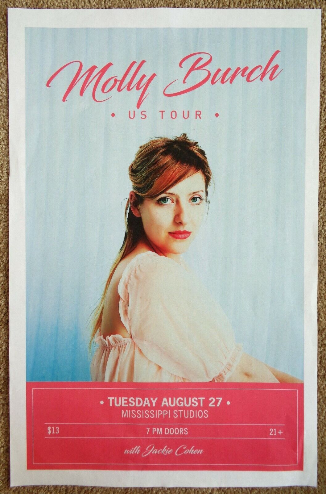 MOLLY BURCH 2019 Gig POSTER Portland Oregon Concert