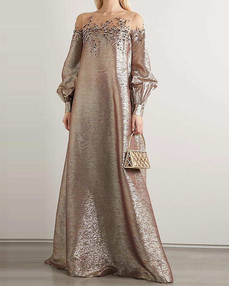 oversize shiny maxi dress