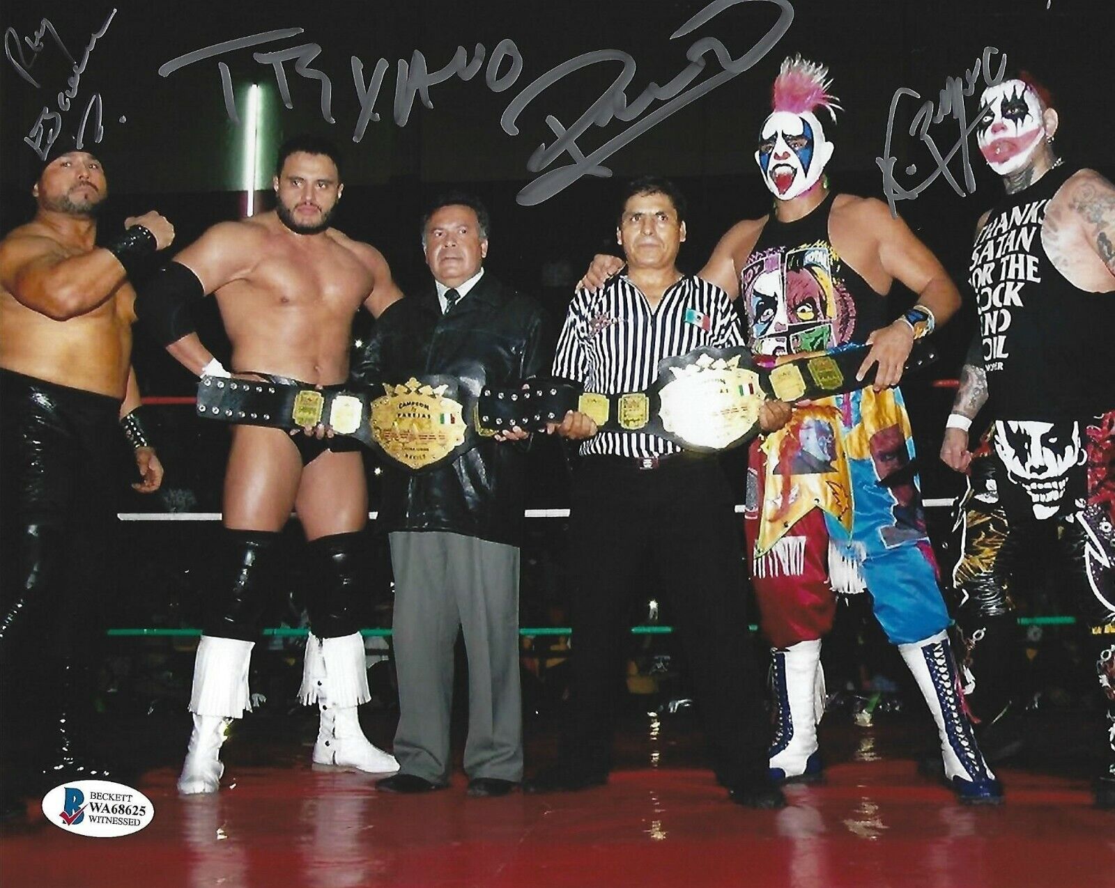 Pagano Rey Escorpion Texano Jr Psycho Clown Signed 8x10 Photo Poster painting BAS COA AAA Auto'd