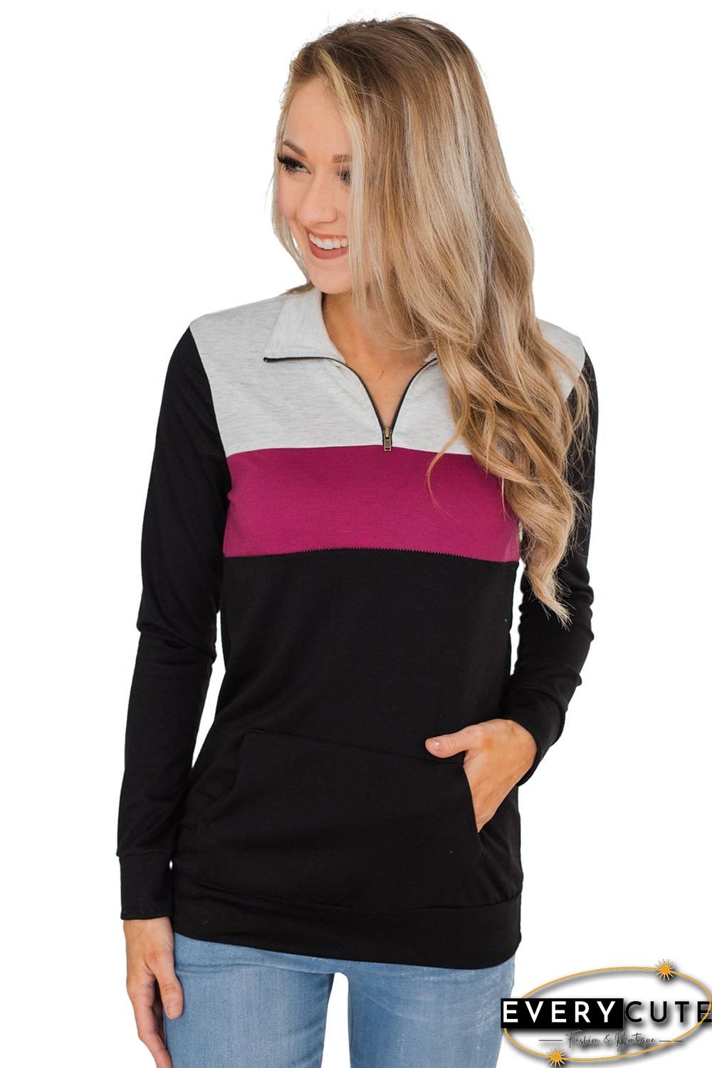 Rose On the Go Quarter Zip Pullover